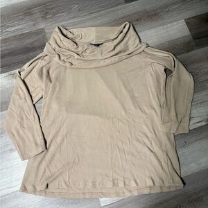 Roaman's Cowl Neck Sweater in Beige